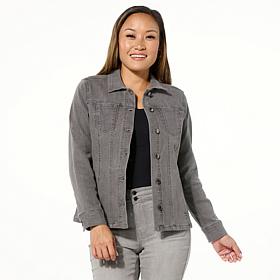DG2 by Diane Gilman Starlight Stretch Denim Seamed Jacket