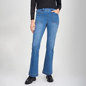 DG2 by Diane Gilman Stretch Denim Pull-On Patch Pocket Bootcut Jean