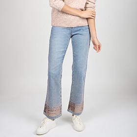 DG2 by Diane Gilman Stretch Denim Sequin Embellished Bootcut Jean