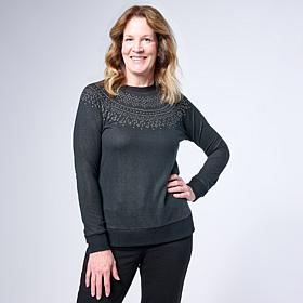 DG2 by Diane Gilman Studded Fairisle Pullover Sweater