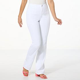 DG2 by Diane Gilman Super Stretch Knit Denim Front-Seam Bootcut Jean