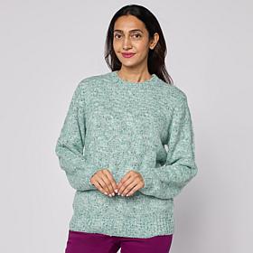 Diane Gilman Speckled Yarn Cable Knit Sweater