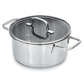 DiNA Helix Recycled 18/10 SS 8" Stockpot 3.2qt., Glass Lid