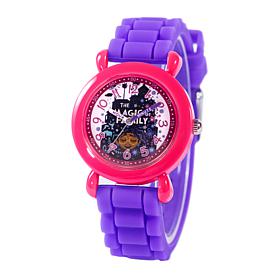 Disney Encanto Mirabel Kids' Purple Silicone Strap Time Teacher Watch