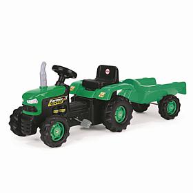 Dolu Toys Pedal Operated Big Green Tractor With Trailer