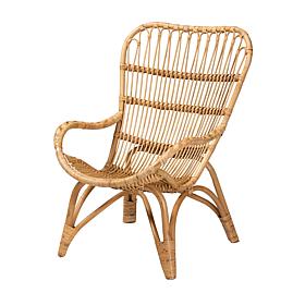 Earvin Natural Rattan Armchair with Angled Legs