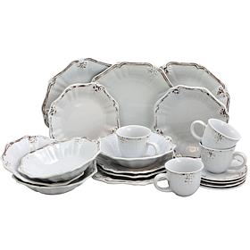 Elama Fleur De Lys 20-piece  Dinnerware Set