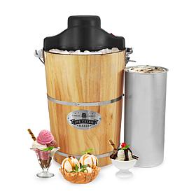 Elite Gourmet 6-Qt. Old Fashioned Pine Bucket Electric Ice Cream Maker