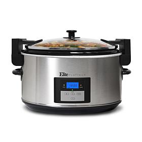 Elite Platinum 8.5 qt. Stainless Steel Slow Cooker with Locking Lid
