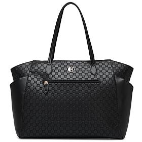 ELLE Compass 32L Vegan Leather Monogram Weekender Duffel Bag