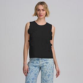 Elle Get the Look Floral Applique Shell