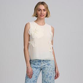 Elle Get the Look Floral Applique Shell