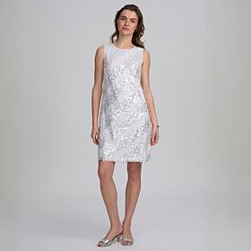 ELLE Get the Look Sequin Overlay Sleeveless Dress