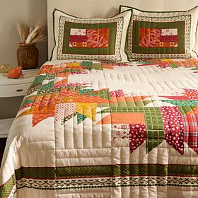 Emryn House 100% Cotton Fall Wreath Quilt Set