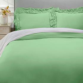 Emryn House Stonewash Ruffle Duvet Cover Set
