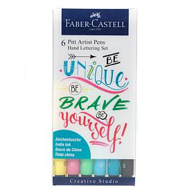 Faber-Castell Pitt Artist Pen Hand Lettering Wallet Set of 6 Version 1