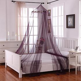 Fantasy Round Hoop Sheer Mosquito Net Bed Canopy - Purple