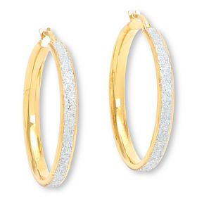 Fiorenza 1.25" Stardust Glitter Hoop Earrings