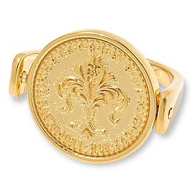 Fiorenza Jewelry Sterling Silver Fleur-de-lis Coin Flip Ring