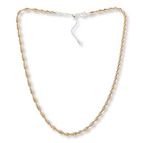 Fiorenza Jewelry Twisted Herringbone 20" Adjustable Chain Necklace