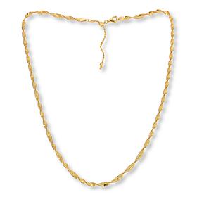 Fiorenza Jewelry Twisted Herringbone 20" Adjustable Chain Necklace