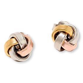 Fiorenza Polished Love Knot Stud Earrings