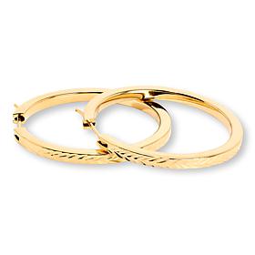Fiorenza Sterling Silver Diamond-Cut 1-1/2" Hoop Earrings