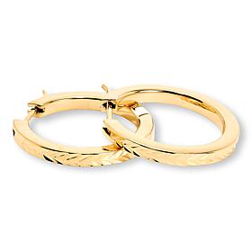 Fiorenza Sterling Silver Diamond-Cut 2" Hoop Earrings