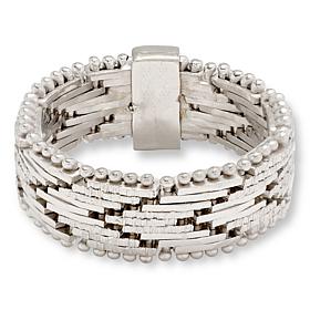 Fiorenza Sterling Silver Flexible Riccio Chain Band Ring