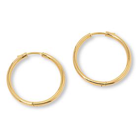 Fiorenza Sterling Silver Push-Clasp Endless Hoop Earrings