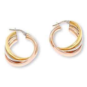 Fiorenza Triple Row Wavy Hoop Earrings