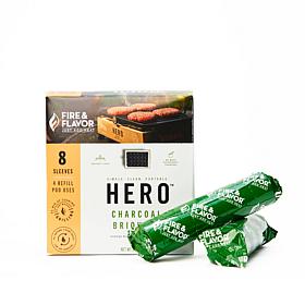 Fire & Flavor FFG7 HERO Charcoal Briquets, 8 Sleeves, 96 Briquets