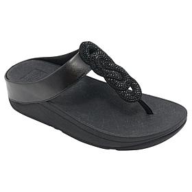FitFlop Fino Crystal-Twist Metallic Toe-Post Sandal