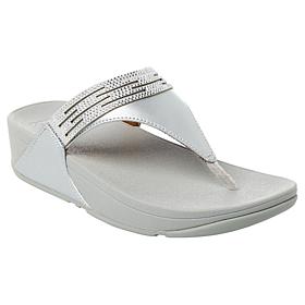 FitFlop Lulu Lasercrystal Leather Toe-Post Sandals