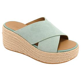 FitFlop Platform Espadrille Leather Wedge Cross Slides