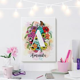 Floral Butterfly Personalized 11"x14" Canvas