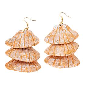 Floreia Claude Shell Design Drop Earrings 