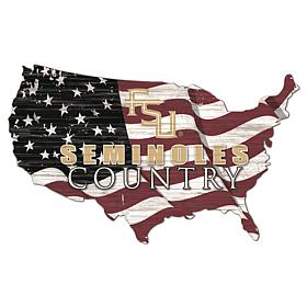 Florida State University USA Shape Flag Cutout