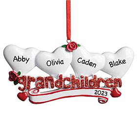 Four-Grandchildren Personalized Ornament
