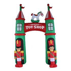 Fraser Hill Farm 10-Ft. Santa’s Toy Shop Inflatable with Nutcracker...