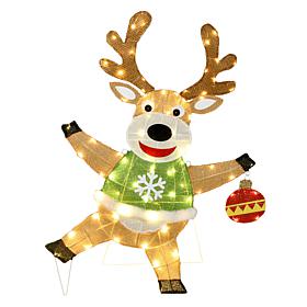 Fraser Hill Farm 3-Ft. Light-Up LED Reindeer Christmas Decoration w...