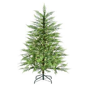 Fraser Hill Farm 4-Ft. Alpine Cedar Pre-Lit Artificial Christmas Tr...