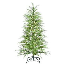 Fraser Hill Farm 5-Ft. Alpine Cedar Pre-Lit Artificial Christmas Tr...