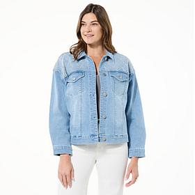 G by Giuliana Black Label Denim Rhinestone Jacket
