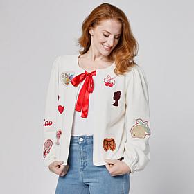 G by Giuliana Black Label Embroidered Knit Cardigan