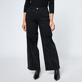 G by Giuliana Black Label G5 Stretch Denim Wide-Leg Jean