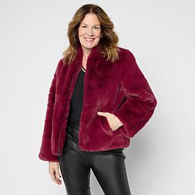 G by Giuliana Black Label Knit Faux Fur Jacket