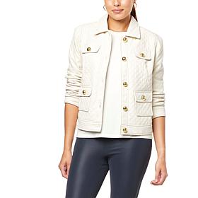 G by Giuliana Black Label Quilted Faux Leather Jacket