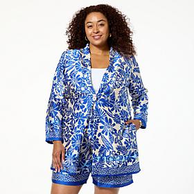 G by Giuliana Black Label Woven Elongated Blazer