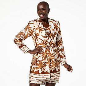 G by Giuliana Black Label Woven Elongated Blazer